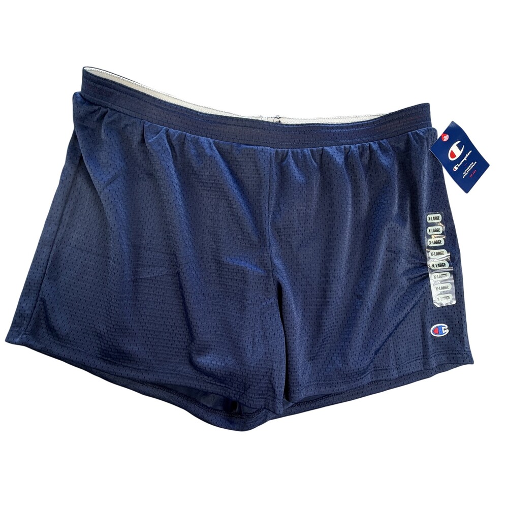 Champion Mesh Shorts Mens XL 36x4 Blue Athletic Lined Gym Running Drawstring